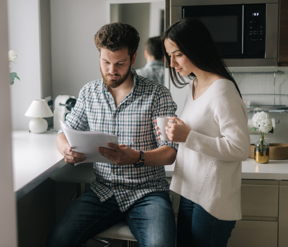 a couple reading the documents