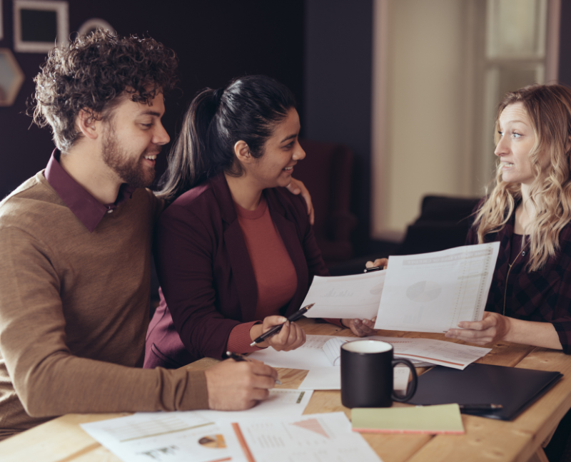 couple meeting with mortgage broker