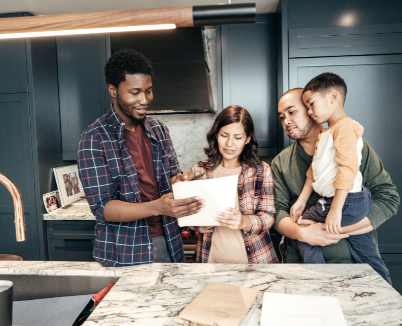 family choosing insurance