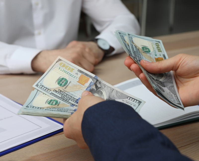 lender counting money