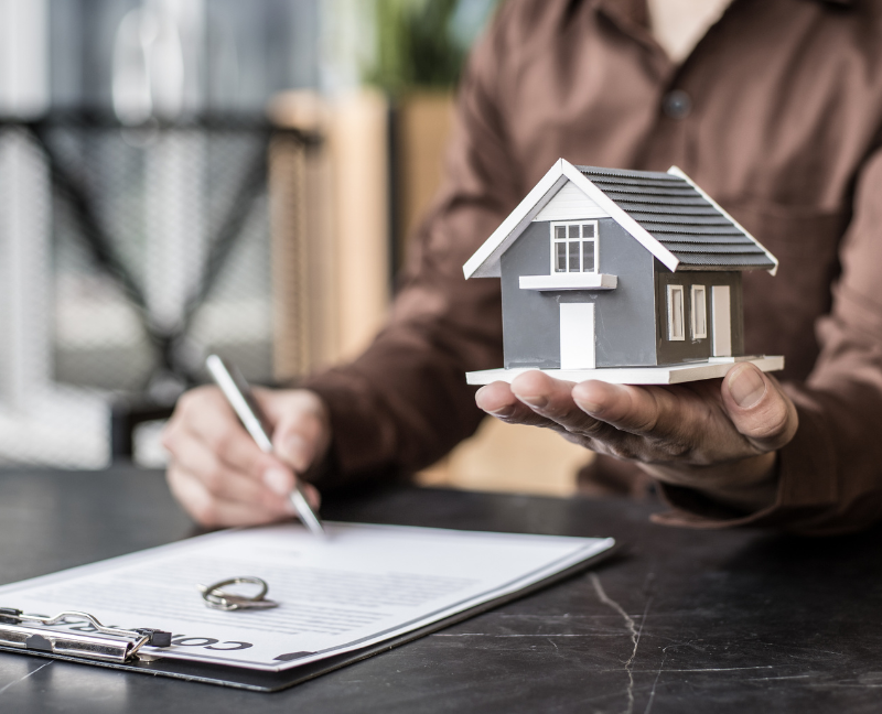 real estate attorney filling out a contract
