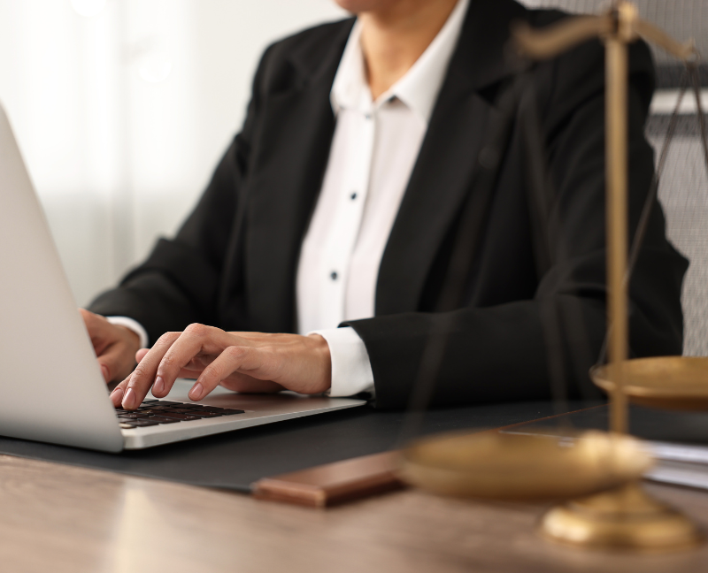 notary using a laptop