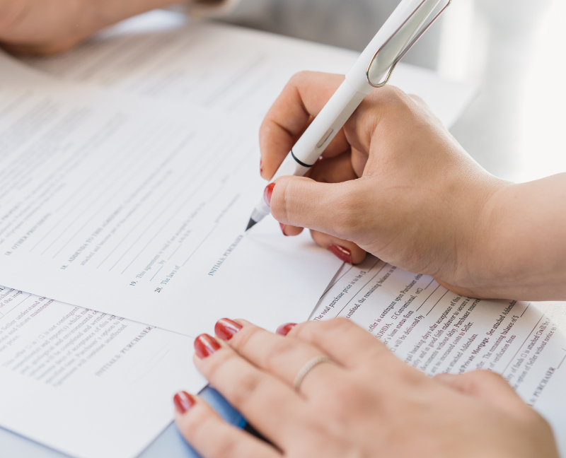 signing a documents