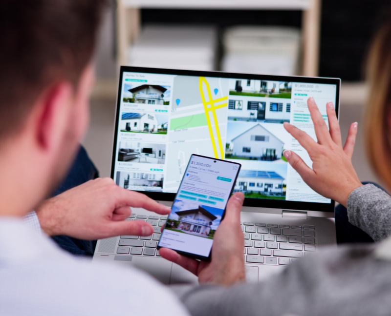 real estate agent putting contact details to website