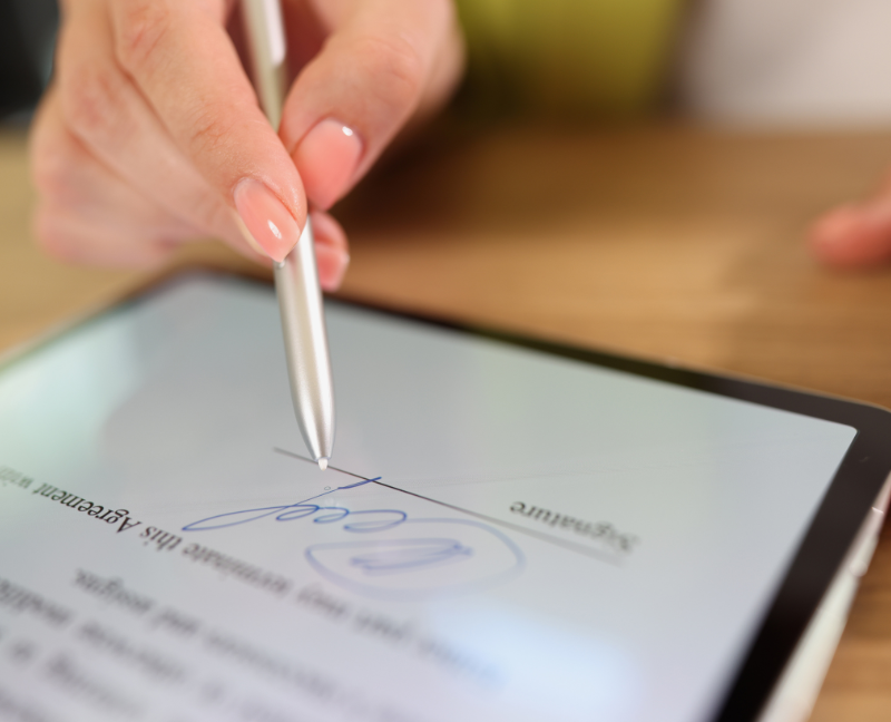 e-signing documents using tablet