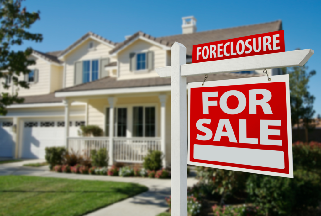 foreclosure and for sale sign